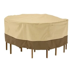 Waterproof Terrazzo Round Patio Table Chair Set Furniture Cover - Tall 60
